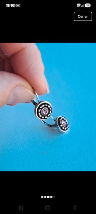 Pendientes con piedra lila y plata