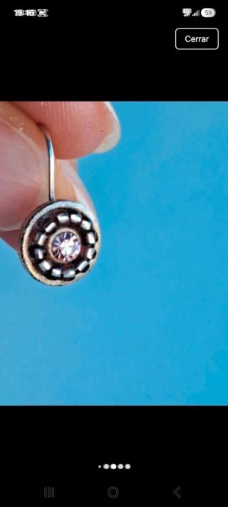 Pendientes con piedra lila y plata