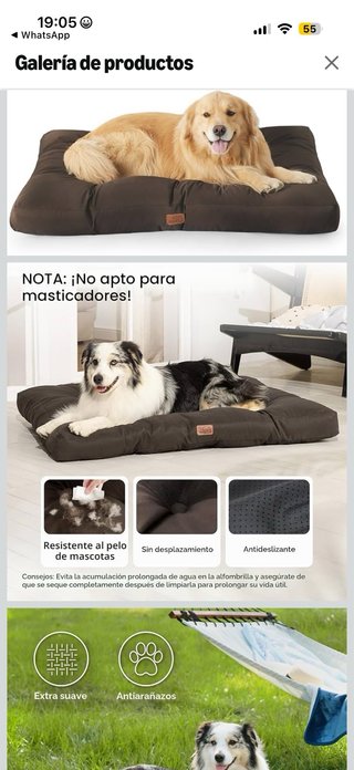 Cama marron para perro grande