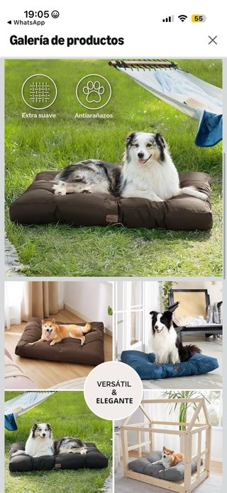 Cama marron para perro grande