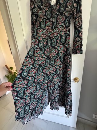 Vestido largo estampado paisley