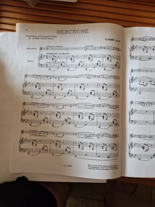 Partitura Gabriel Fauré Berceuse Op. 16