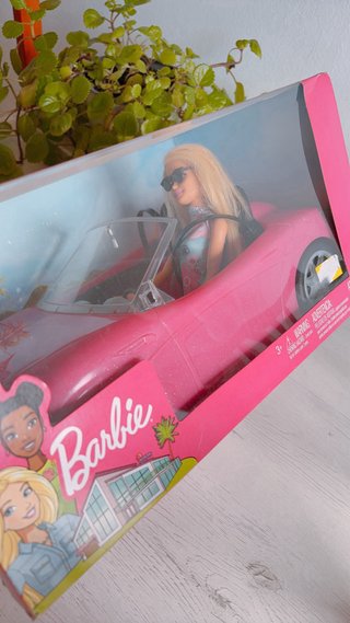 Coche Barbie Rosa Glitter Caja Original