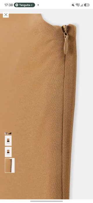 Vestido Zara Beige y Marrón Talla S Nuevo