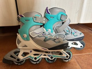 Patines en línea y protecciones, talla 31-35