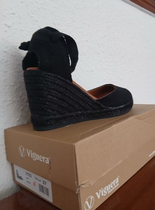 Alpargatas cuña negras talla 37/38