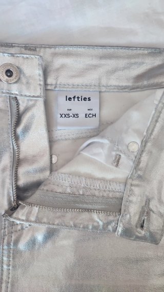 Falda corta plateada XXS-XS