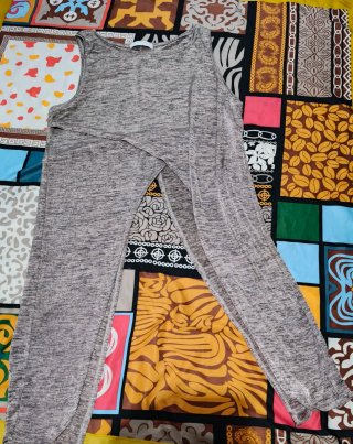 Blusa larga abierta gris