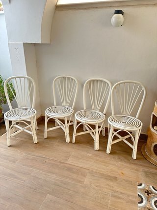 4 Sillas Mimbre Blancas