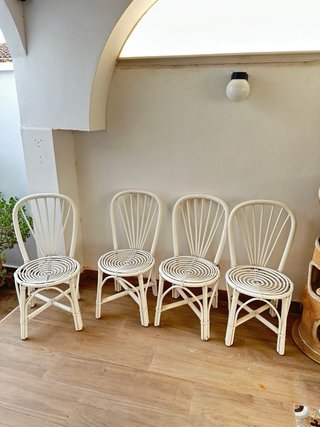 4 Sillas Mimbre Blancas