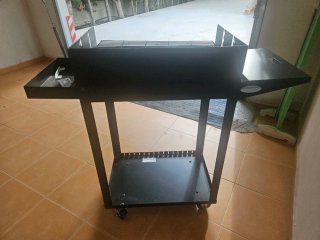 Barbacoa de carbón portátil negra