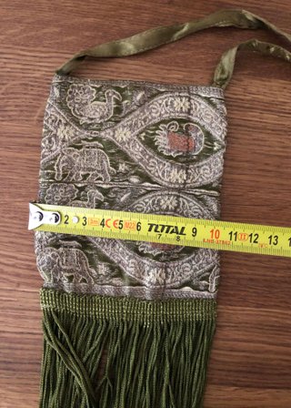 Bolso bandolera boho verde con flecos