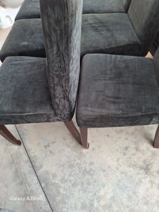 Conjunto 6 Sillas Comedor Terciopelo Negro