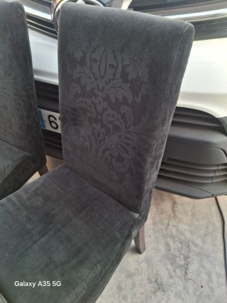 Conjunto 6 Sillas Comedor Terciopelo Negro