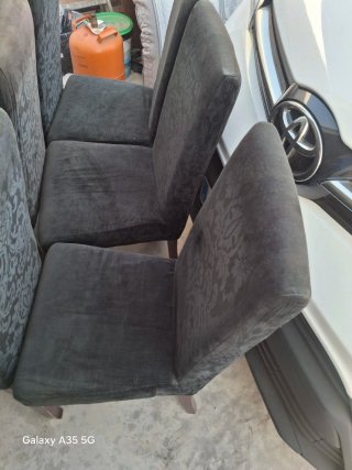 Conjunto 6 Sillas Comedor Terciopelo Negro