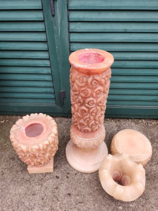 Lámpara de pie de alabastro rosa