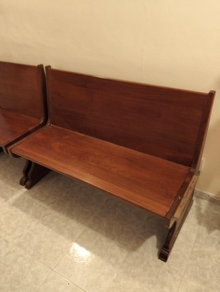 Bancos de madera maciza (2 piezas)