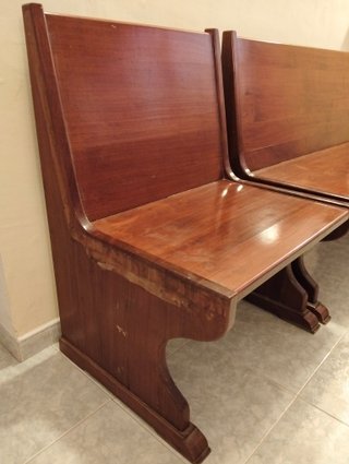 Bancos de madera maciza (2 piezas)