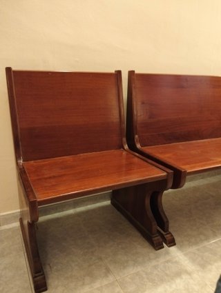 Bancos de madera maciza (2 piezas)