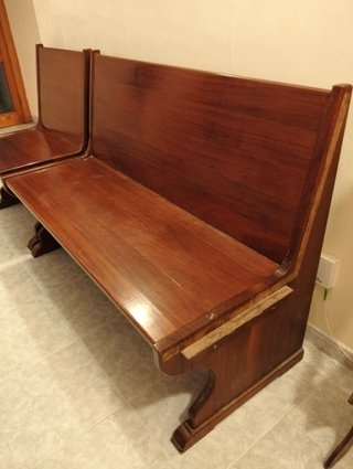 Bancos de madera maciza (2 piezas)