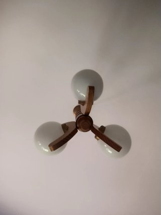 Lámpara de techo madera y cristal