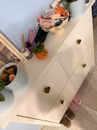 Zapatero Blanco Ikea con Tiradores de roca