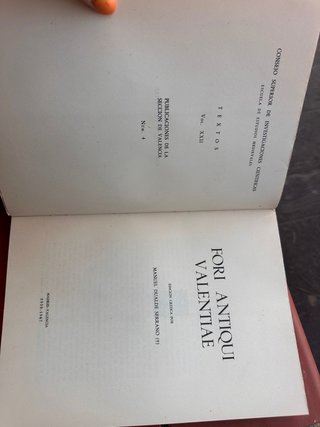 Libro “Fori Antiqui Valentiae”