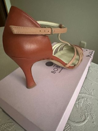 Zapatos Bobo's Tacón Carrete 8cm Rojo/Beige