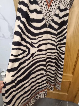 Vestido animal print beige y marrón