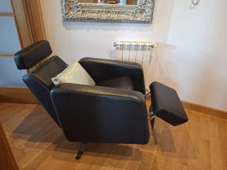 Sillón relax extensible piel negro