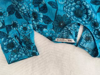 Vestido Azul Flores Talla S