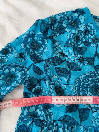 Vestido Azul Flores Talla S