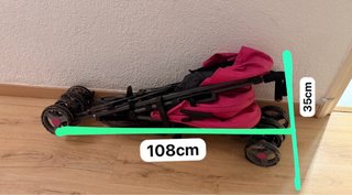 Silla de paseo rosa plegable