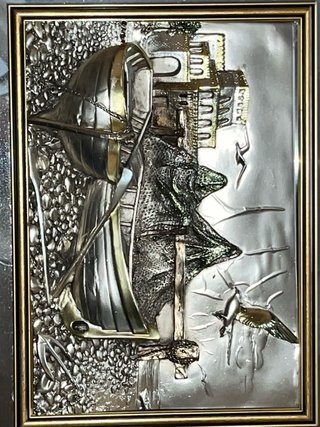 Cuadros de Relieve Metal Dorado y Plateado