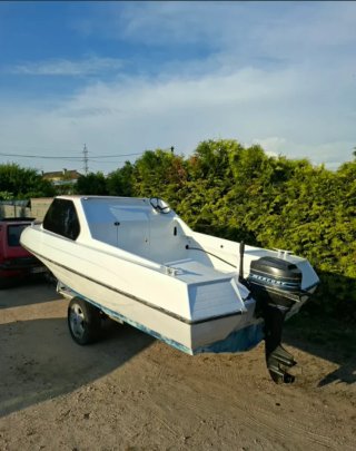 Embarcación en buen estado con motor evinrude 120