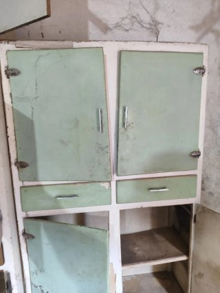 Muebles de cocina vintage metal y madera.