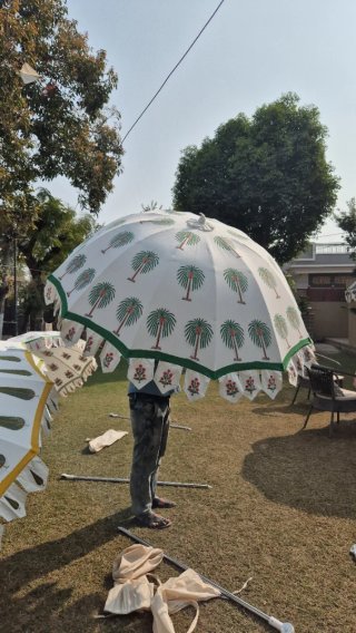 Parasol de jardín estampado Handmade Blockprint