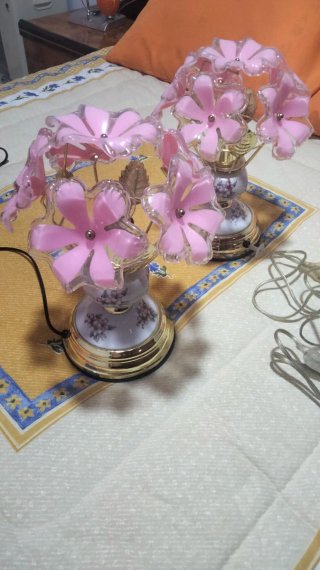Lámparas de mesita florales (2 unidades)
