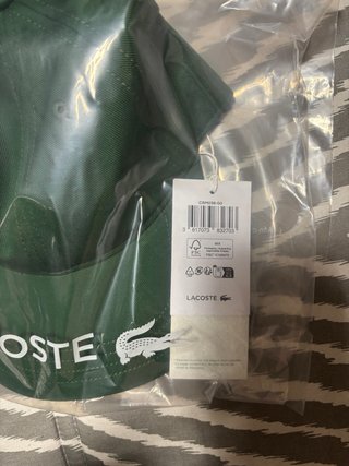 Gorra Lacoste Verde Sarga Algodón Nueva