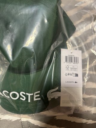 Gorra Lacoste Verde Sarga Algodón Nueva