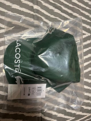 Gorra Lacoste Verde Sarga Algodón Nueva