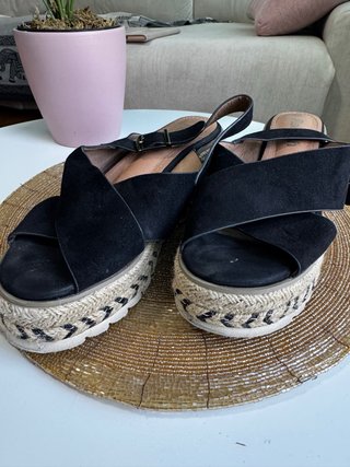 Sandalias Esparto Negras T38