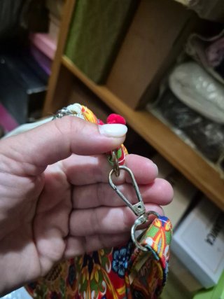 Borsello Sicilia Multicolor con Pomponcini Rossi