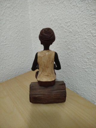 Figura para velas e incienso sirviente nubio