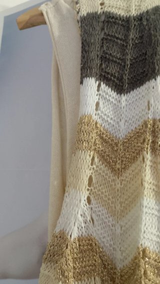 Vestido Catfan Talla Única Beige y Dorado .
