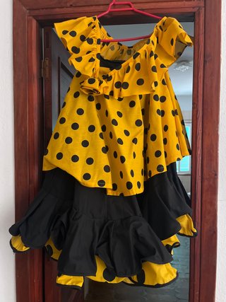 Conjunto Flamenco Niña Amarillo y Negro
