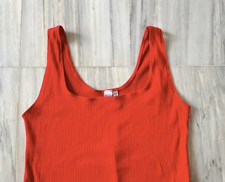 Body rojo canalé de tirantes H&M