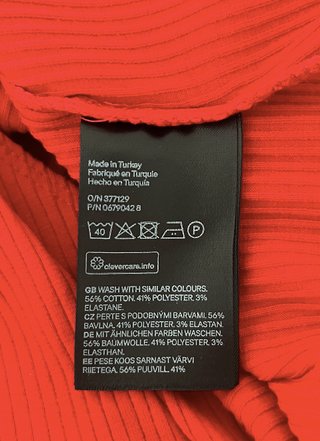Body rojo canalé de tirantes H&M