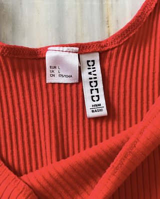 Body rojo canalé de tirantes H&M
