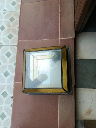 Plafón de cristal y metal dorado antiguo muy chulo